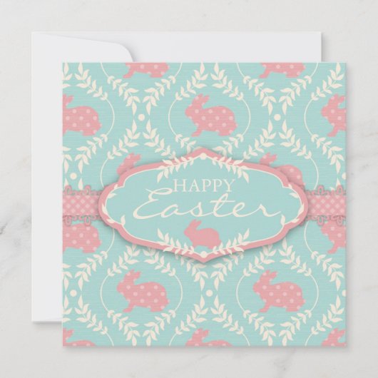 シックなバニーの招待状の正方形 招待状 (正面)