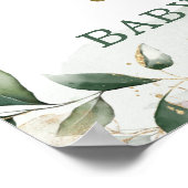 シックなバニーラビットグリーナリー金ゴールドリース歓迎 ポスター (角)