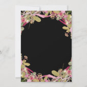 シックなバラと葉のフローラ40th誕生日 招待状 (裏面)