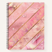 シックなバラガーリー金ゴールドエレガント幾何学的スケッチブック ノートブック (正面)