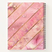 シックなバラガーリー金ゴールドエレガント幾何学的スケッチブック ノートブック (裏面)