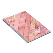 シックなバラガーリー金ゴールドエレガント幾何学的スケッチブック ノートブック (右側)