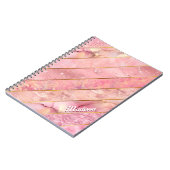 シックなバラガーリー金ゴールドエレガント幾何学的スケッチブック ノートブック (左側)