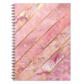 シックなバラガーリー金ゴールドエレガント幾何学的スケッチブック ノートブック (正面)