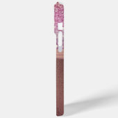 シックなバラゴールドフォイルの輝きガーリーの名前モノグラム Case-Mate iPhoneケース (裏面 / 左)