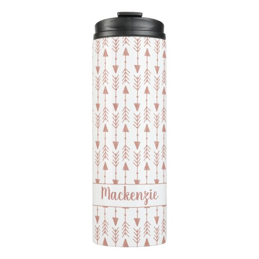 シックなバラゴールドフォイルトバルアローズ |名前の追加 タンブラー (正面)