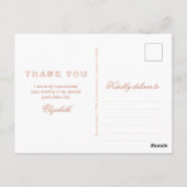 シックなバラゴールドフォイル卒業ありがとう写真 ポストカード (裏面)