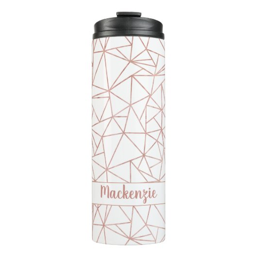 シックなバラゴールドフォイル幾何学名またはモノグラム タンブラー (正面)