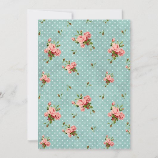 シックなバラブルーヴィンテージウェディング 招待状 (裏面)