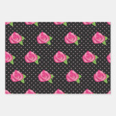 シックなバラプリントギフトラップ品揃え ラッピングペーパーシート (正面)