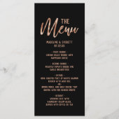 シックなバラモダン金ゴールド結婚タイポグラフィのメニュー メニュー (正面)