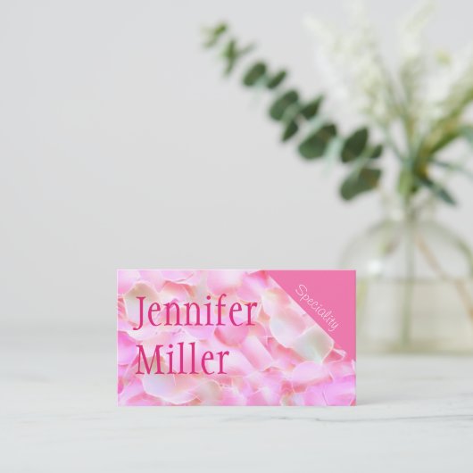 シックなバラライト 名刺 (スタンド正面)