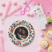 シックなバラ結婚ミニマルプレート ペーパープレート (パーティー)