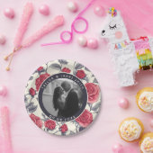 シックなバラ結婚ミニマルプレート ペーパープレート (パーティー)