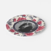 シックなバラ結婚ミニマルプレート ペーパープレート (アングル)