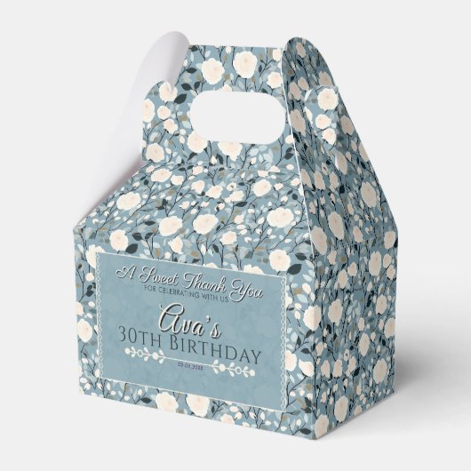 シックなバラ誕生日お願いボックスありがとうギフト フェイバーボックス (正面サイド)