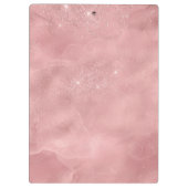 シックなバラ赤面シルバードリップモノグラム クリップボード (裏面)