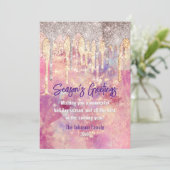 シックなバラ赤面ピンクのドリップスクリスマスの新年 (スタンド正面)