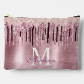 シックなバラ赤面ピンクドリップモノグラムノートブック アクセサリーポーチ (正面)