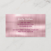 シックなバラ赤面ピンクドリップ 名刺 (裏面)