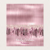 シックなバラ赤面ピンクドリップ 名刺 (外部フラット)