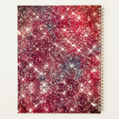 シックなバラ赤面ブラウングリッターレッドドリップモノグラムn プランナー手帳 (裏面)