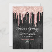 シックなバラ赤面ブラックドリップスニューイヤークリスマス (正面)