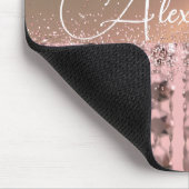 シックなバラ赤面弦楽器ビーズきらびやかな マウスパッド (コーナー)