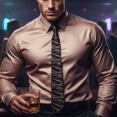 シックなバラ金ゴールドと黒い大理石の輝結婚き ネクタイ