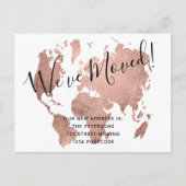 シックなバラ金ゴールドの世界地図を動かす発表 案内ポストカード (正面)