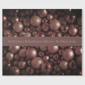 シックなバラ金ゴールドクリスマスバウブルパターン追加文字 ラッピングペーパー (フラット)