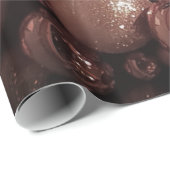 シックなバラ金ゴールドクリスマスバウブルパターン追加文字 ラッピングペーパー (ロールコーナー)