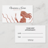 シックなバラ金ゴールドグリッターはさみ美容師 予約カード (正面/裏面)