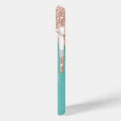 シックなバラ金ゴールドグリッタードリップスパイナップルミントグリーン Case-Mate iPhoneケース (裏面 / 左)