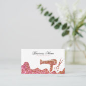 シックなバラ金ゴールドグリッターヘアドライヤーヘアドライザーヘアドライヤー 予約カード (スタンド正面)