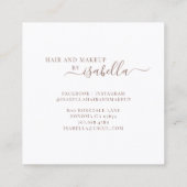 シックなバラ金ゴールドグリッター抽象芸術メイクアップアーティスト スクエア名刺 (裏面)