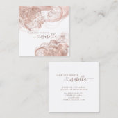 シックなバラ金ゴールドグリッター抽象芸術メイクアップアーティスト スクエア名刺 (正面/裏面)