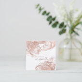 シックなバラ金ゴールドグリッター抽象芸術メイクアップアーティスト スクエア名刺 (スタンド正面)