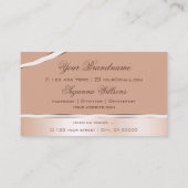 シックなバラ金ゴールドコーラルカーブデコールラインきらめく 名刺 (裏面)