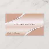 シックなバラ金ゴールドコーラルカーブデコールラインきらめく 名刺 (正面)