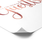 シックなバラ金ゴールドサイン私たちのゲストブックサインプリント ポスター (角)