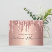 シックなバラ金ゴールドドリッピンググリッターマトロンオブオナー 招待状 (スタンド正面)