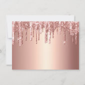 シックなバラ金ゴールドドリッピンググリッターマトロンオブオナー 招待状 (裏面)