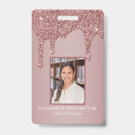 シックなバラ金ゴールドドリップスパークルグリッターモノグラム バッジ