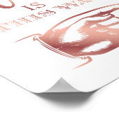 シックなバラ金ゴールドパーティーこの方法 – 右サインプリント ポスター (角)