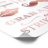 シックなバラ金ゴールドフォトブースPROPサインプリント ポスター (角)