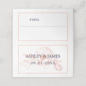 シックなバラ金ゴールドフローラ概要ネイビーブルー結婚ズ プレイスカード (外部開封)