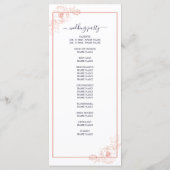 シックなバラ金ゴールドフローラ概要ネイビーブルー結婚ズ プログラム (裏面)