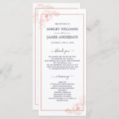 シックなバラ金ゴールドフローラ概要ネイビーブルー結婚ズ プログラム (正面/裏面)