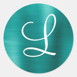 シックなバラ金ゴールドブラシ仕上げメタルピンクモノグラム ラウンドシール